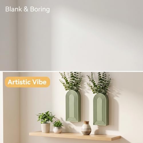 Dnnnii 2 Pack Wooden Wall Vase Set - Image 4