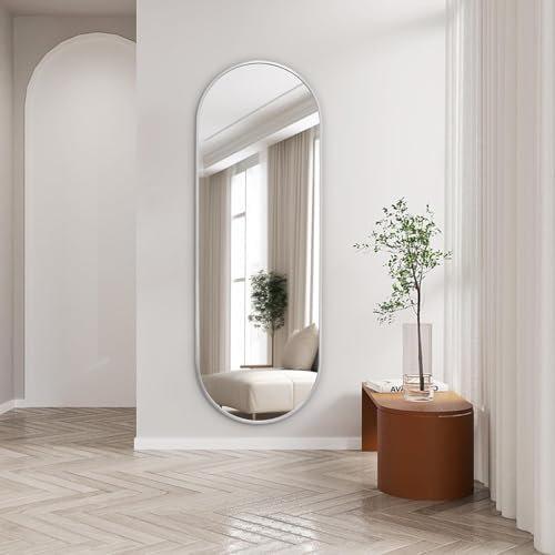 Niccy Oval Full Length Mirrors, Long Wall-Mounted Mirror - Image 3