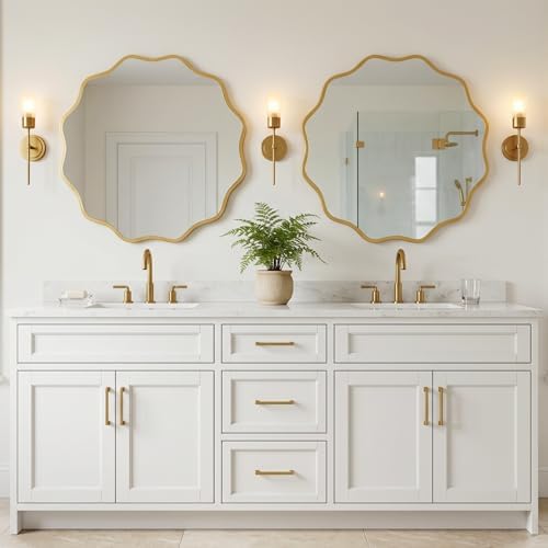 PERFNIQUE Gold Scalloped Mirror, Decorative Modern Wall Decor - Image 5