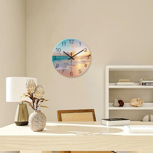 Large Glass Wall Clocks Battery Operated 20 Inch - Image 3