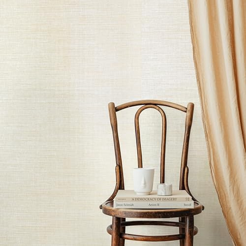 Ansehan Wallcovering W1021 Burlap Collection 36" W x 8 Yard L, Natural Paper - Image 3