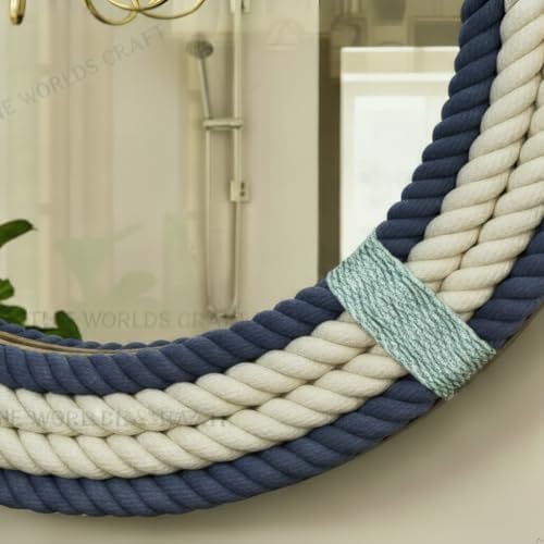 Nautical Round Rope Mirror, Rustic Coastal Boho Farmhouse Wall Décor - Image 5