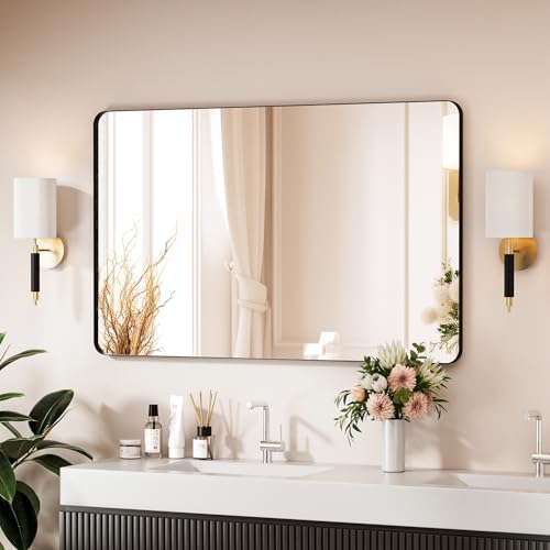 Black Bathroom Mirror 48X30 Inch Bathroom Vanity Mirror by Venusmiles