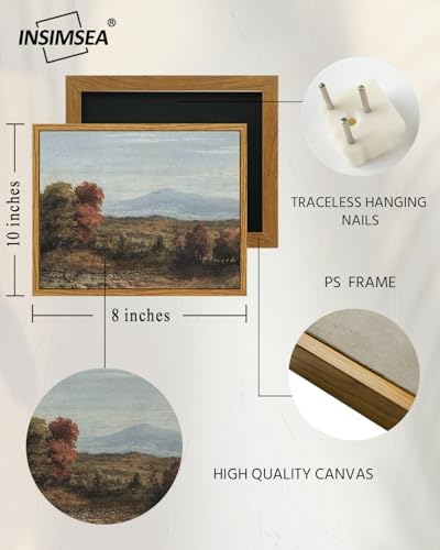 InSimSea Framed Canvas Wall Art, Vintage Fall Landscape Painting, Rustic Nature - Image 5