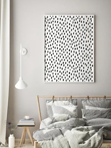HAOKHOME Black White Peel and Stick Wallpaper Modern Geometric Polka Dot - Image 4
