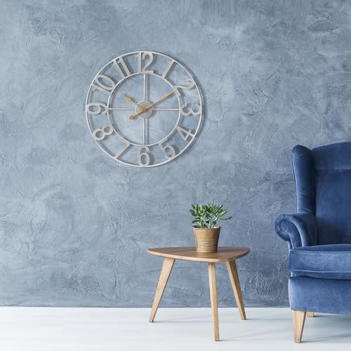 Sorbus Large Wall Clock, Metal Frame, Battery Powered - Image 6