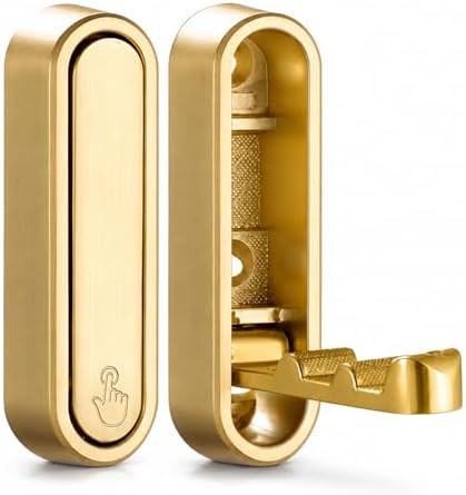 Folding Wall Hooks, 2 Pack Gold Heavy Duty Coat Hooks, Screw Mounted by CHAFURIO