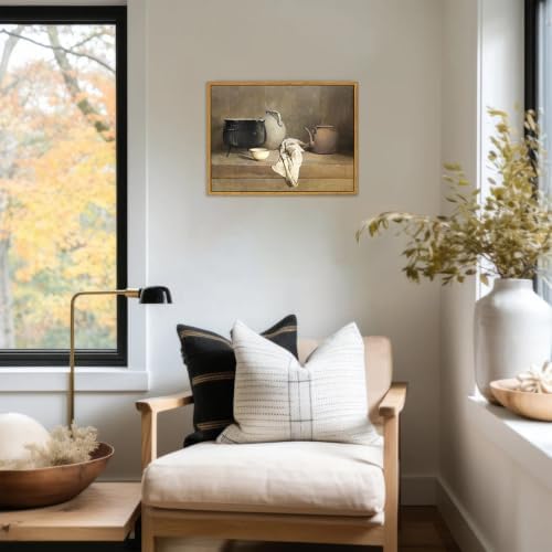 KBKBART Framed Wall Art, Still Life Vase Canvas Kitchen Painting 11x14inch - Image 2