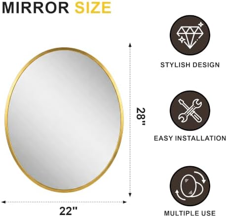 Oval Bathroom Mirror for Wall - Image 2