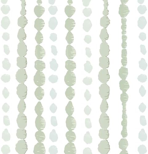 Naphite Sage Green and White Wallpaper Stripe Dot Contact Paper197’’17.3’’ by VisittheNaphite