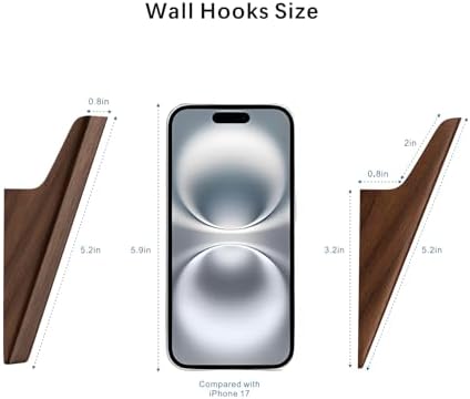 Walnut Wood Wall Hooks - Image 3