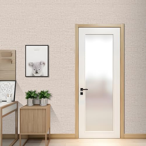 Beige Grasscloth Textured Peel and Stick Wallpaper Modern 15.75x196.85inch - Image 4
