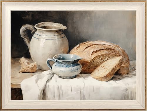 ASTRDECOR Framed Kitchen Wall Art, Modern Muted Still Life Painting Farmhouse by ASTRDECOR