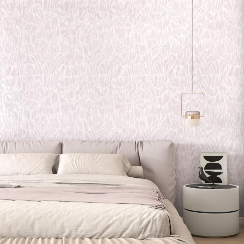 Theper Pink Peel and Stick Wallpaper Striped Contact Paper Boho 17.3"×590" - Image 4