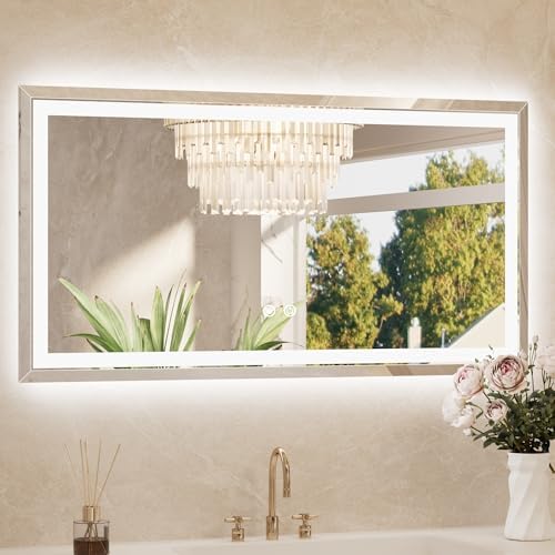 TETOTE 48 x 24 Inch Led Lighted Bathroom Mirror by TETOTE