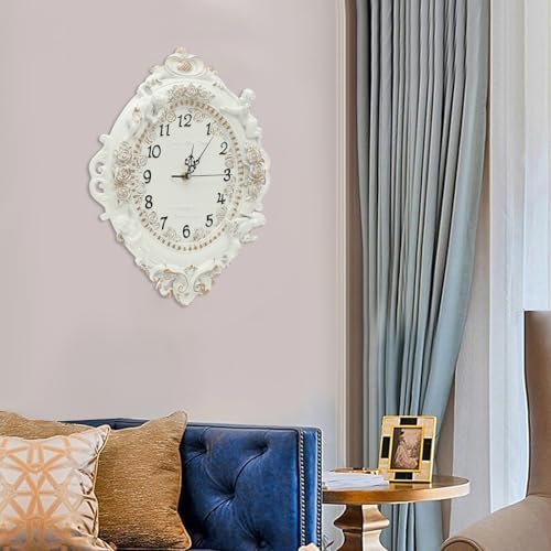 European Style Resin Wall Clock, Retro Silent Clock - Image 5