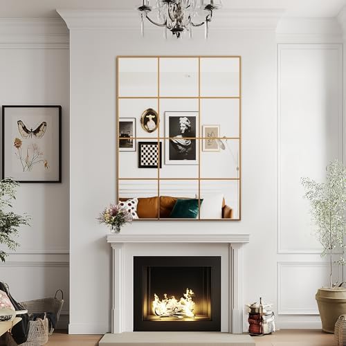 Antok Wall Mirror, Metal Framed Wall Mounted Mirror, Hanging or Leaning - Image 3