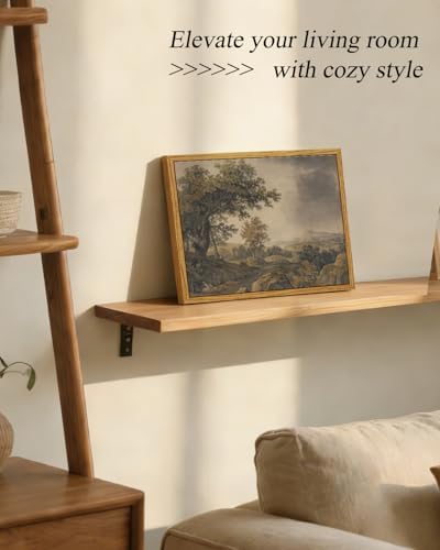 VIYYIEA Vintage Landscape Framed Wall Art, Serene Tree and Mountain Scene - Image 7