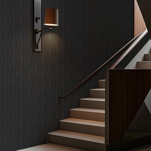 JiffDiff Black 3D Embossed Textured Peel Stick Wallpaper 17.3"x1200" - Image 3