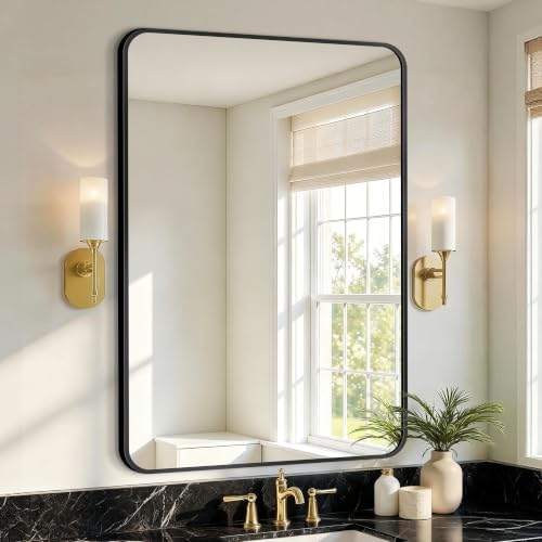 Vanity Bathroom Mirror, 36”x24” Black Bathroom Mirror by LawadaMirror
