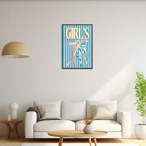 Trendy Always Girls High Heels Poster Funny Cocktail Disco Ball Canvas Wall Art - Image 4
