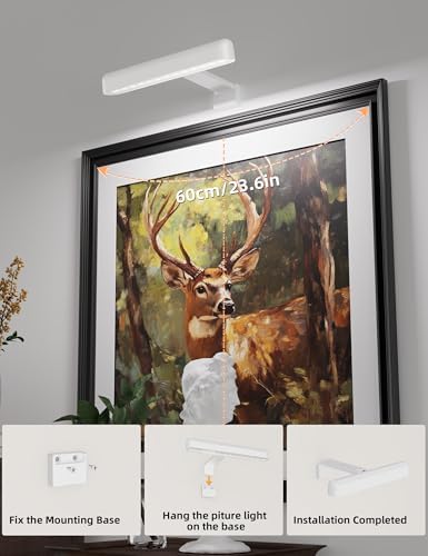 Picture Light for Wall, Cordless Rechargeable Picture Light, 2 Pack White - Image 5