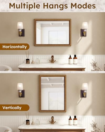 Axeman 22x30 Wood Wall Mirror, Rustic Bathroom Mirror, Vintage Wall Mounted - Image 4