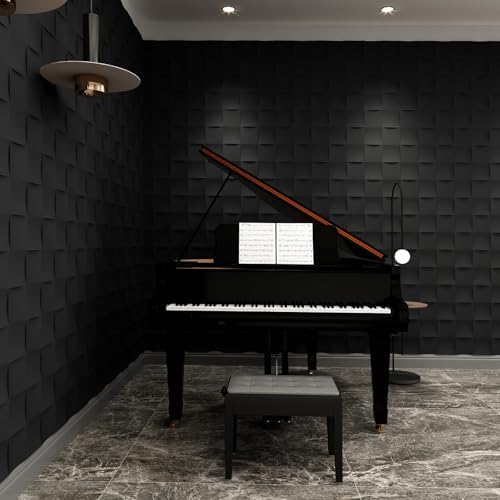 Checkered Acoustic Panels 2-Pack 23.6"x23.6" 3D Wood Grain Sound Absorbing Panel - Image 3
