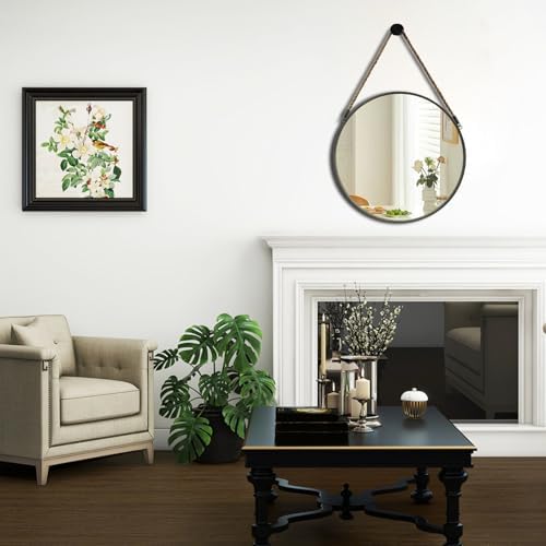 POZINO 15" Small Round Hanging Mirror, Circle Wall Mirror - Image 2