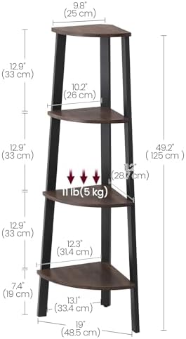 VASAGLE 4-Tier Corner Shelf Stand, Modern Ladder Shelf - Image 2