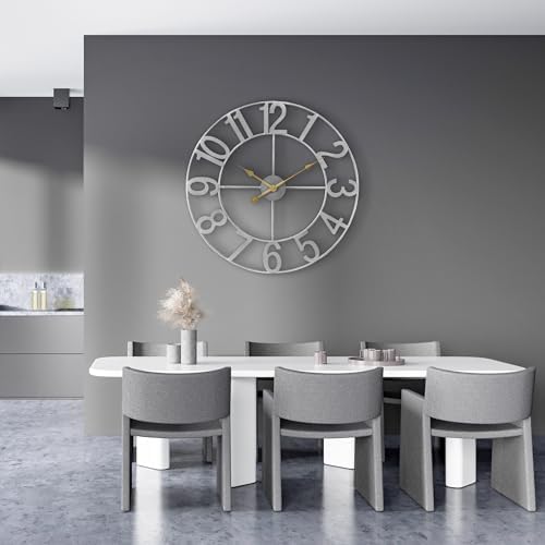 Sorbus Large Wall Clock, Metal Frame, Battery Powered - Image 3