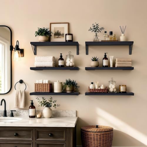 BAYKA Wall Mounted Black Floating Shelves - Image 4