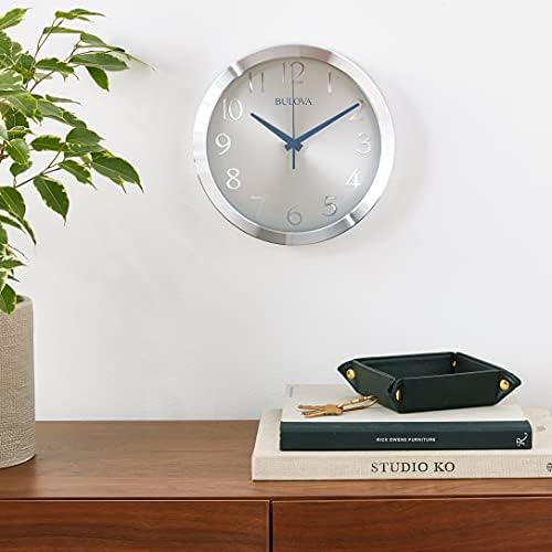 Bulova Winston Wall Clock C4844 | 10" Diameter Metal Design - Image 4