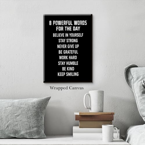 8 Powerful Words For The Day Motivational Canvas Wall Art, Positive Affirmation - Image 4