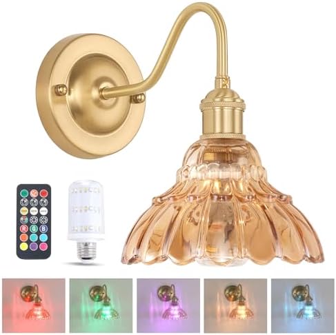 Shenmoyl Battery Operated Wall Sconce, Vintage Rechargeable Wall Lights by Shenmoyl