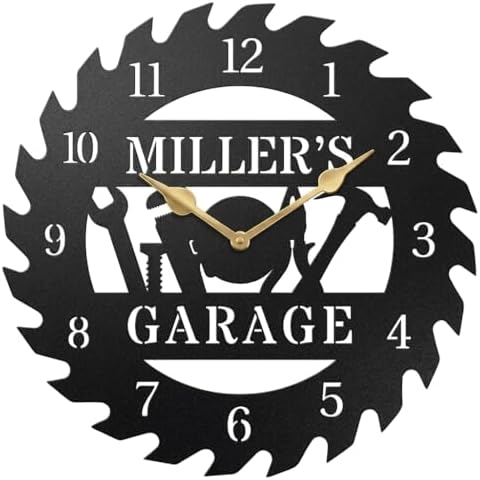 Personalized Metal Garage Clock, Custom Metal Workshop Clock, Custom Garage by HZYCYYFC