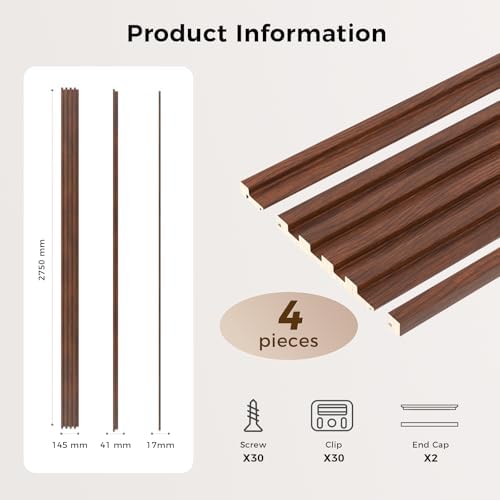 Slat Wall Panel 4-Pack, 108’’x5.7’’ - Image 3