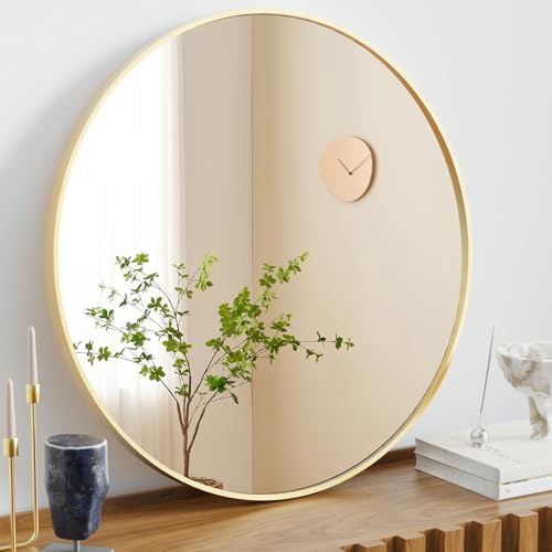 Sweetcrispy Round Bathroom Wall Mirror, Vanity Mirror, 30 Inch by Sweetcrispy