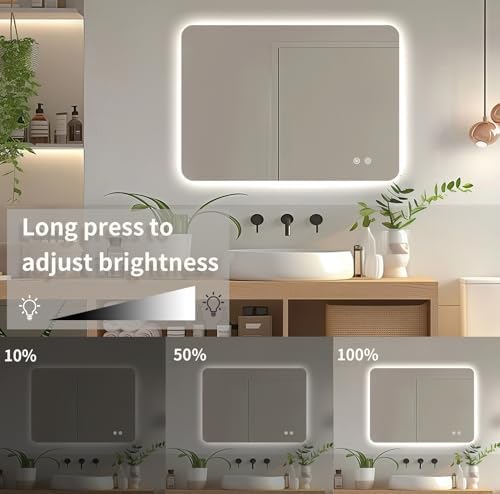 Niccy Rectangle LED Bathroom Mirrors, Backlit Vanity Wall Mirror - Image 5