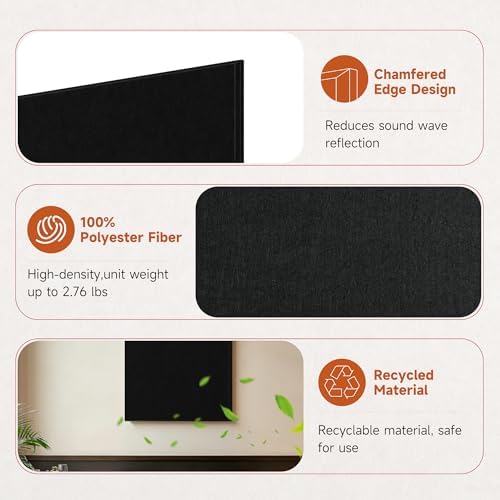Acoustic Wall Panels Self Adhesive 47.2"x23.6", 4 Pack - Image 5
