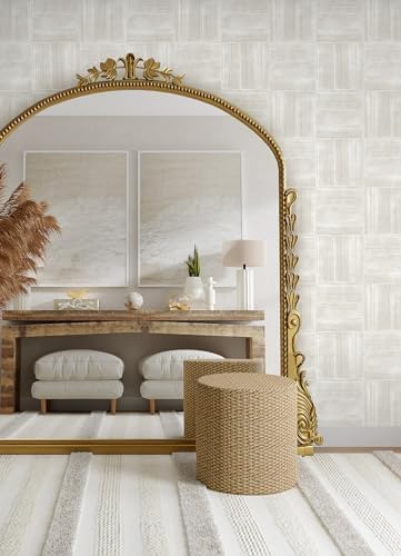 RoomMates Beige Dimensional Square Plaster Peel and Stick Wallpaper - Image 3