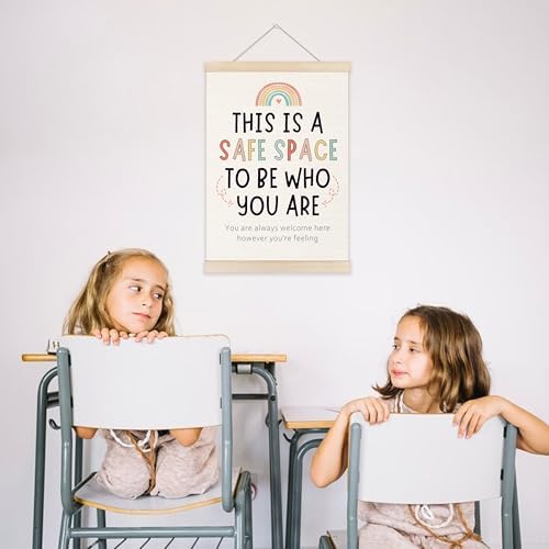 Welshower Boho Rainbow Classroom Safe Space Poster Hanger Frame, Calming Corner - Image 4