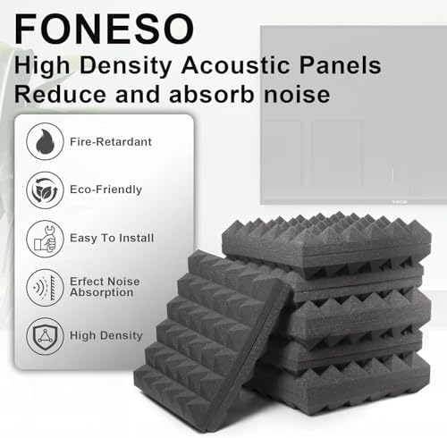 Foneso 12 Pack Sound Proof Foam Panels - Image 5