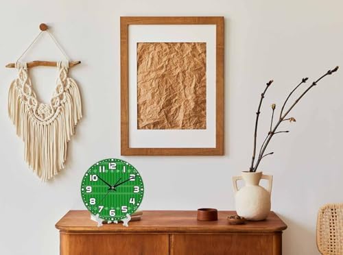 American Football Field wall Clock 10 inch Round Silent Non Ticking Wood Wall - Image 3