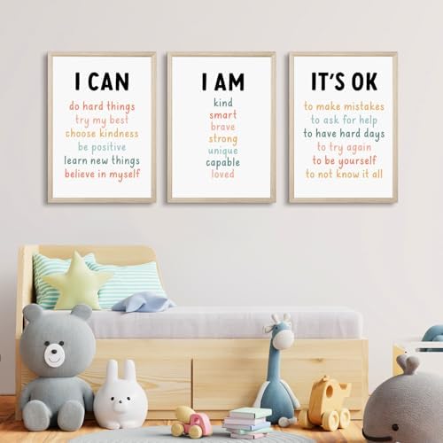 Kids Affirmation Wall Art Positive Canvas Wall Decor Inspirational Quotes - Image 5