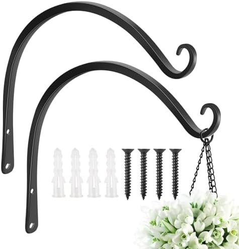 FEED GARDEN 2 Pack 14 Inch Hanging Plant Bracket Wall Hooks Decorative Plant by FEEDGARDEN