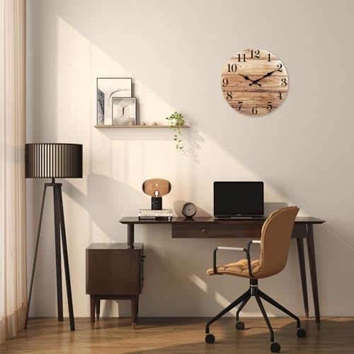 XNM Round 12 Inch Farmhouse Small Wall Clocks Battery Operated - Image 2