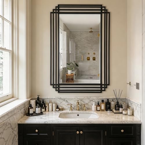 36"x24" Rectangle Decorative Mirror by DAOYIJIAJUAestheticMirror