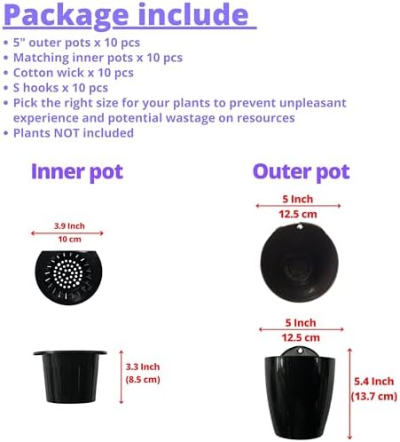 LaLaGreen Indoor Wall Planters Self Watering Hanging Pots - Image 2