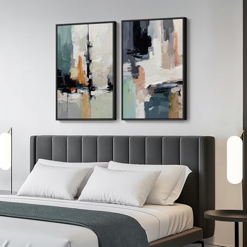 Framed Colorful Abstract Canvas Wall Art by Cuspin